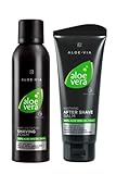 Aloe Via Aloe Vera Rasur-Set für Männer, Anti-Irritation Rasierschaum und After Shave Balsam, mit 30% und 50% Aloe Vera Gel, für empfindliche Haut