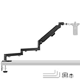 NEEWER niedrig Profil Mikrofonarm Tischhalterung, um 360° drehbarer Galgenarm mit pneumatischer Dämpfung Kabelführungskanälen, für Shure MV7 SM7B Blue Yeti Mikrofon für Gaming Streaming Podcast, MS002