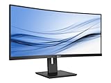 Philips 346B1C - 34 Zoll WQHD Curved USB-C Docking Monitor, höhenverstellbar (3440x1440, 100 Hz, HDMI, DisplayPort, USB-C, RJ45, USB Hub) schwarz