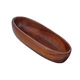 ZUNOXAZ Walnussschale Bootförmiges Obsttablett Serviertablett in Bootsform salat rührschüssel Snack-Schüssel Brot -Servierschale Tablett zum Servieren von Obst Dessertschale Holz Hellbraun