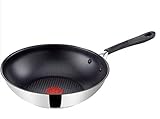 Tefal E85709 Jamie Oliver Edelstahl Wokpfanne/Wok, Antihaftbeschichtet, Pfanne Induktionsgeeignet, 28 cm