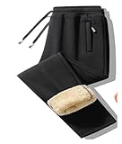 ZHIAN Herren Jogginghose, Lange Hose, Warme Wintersporthose, Hohe Taille, Jogginghose, Sportliche Fitnesshose, Fleecehose(Black1,3XL)