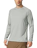 BALEAF UV Shirt Herren Wasser UV-Schutz UPF 50+ Rashguard Sonnenschutz Langarm Shirt Grau M