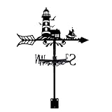 SUPERDANT Leuchtturm Wetterhahn Kleines Boot Wetterhahn fürs Dach Möwen Windrichtungsanzeiger Bauernhaus Dekorativer Weathervane Den Außenbereich Wetterfahne Für Hof Scheune Garten Terrassendekor
