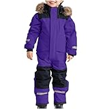 TYUNBD Kinder Schneeanzug Unisex Wasserdicht Skianzug mit Kapuze Atmungsaktiv Winteranzug Jungen Mädchen Verdickt Skibekleidung Kaputze Schneeoverall Warm Winddicht Outdoor Sport Kinderskianzug