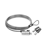 ACT Laptop Schloss Sicherheitskabel 2m, Keyed Cable, Nano Slot Notebook Schloss, Schwenkbarer Schlosskopf, Laptopschloss HP, Tragbares Anti-Diebstahl Kabel - AC9030