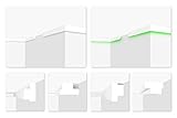 Marbet Deckenleisten aus Styropor XPS - Hochwertige Stuckleisten leicht & robust im modernen Design - (20 Meter Sparpaket E-44-20x32mm) Wandleiste