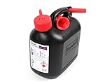 X-Parts Benzinkanister 5 L Kraftstoff Kanister UN-Zulassung Kinder-Sicherheitsverschluss Inkl. Ausgießer Diesel Benzin ÖL E10 + E85 geeignet Kettensägen Rasenmäher Auto