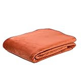 Gözze - Premium Cashmere-Feeling Wohn- und Kuscheldecke, 500 g/m², 180 x 220 cm - Zimt