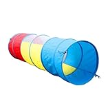 DIKACA Rainbow Crawling Tunnel Indoor Outdoor Play Tube for Promotes Motor Skills and Sensory Development Compact Easy to Clean