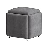 Seating Cube - Beweglicher Sofa-Hocker, stapelbarer Ankleidestuhl mit gepolstertem Sitz und Lenkrollen für Wohnzimmer