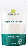 GREENDOOR Kopfhaut Peeling Wintergrün Pfefferminze 220g gegen trockene gestresste Kopfhaut, Haarfollikel werden besser durchblutet/versorgt, Haarwachstum natürlich gefördert, Naturkosmetik Haare