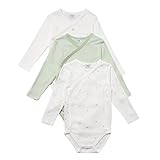 Stellou & friends Baby-Body - Wickelbody 3er Set I kuschelweiche Babys Kleidung für Jungs und Mädchen - langarm 62-68