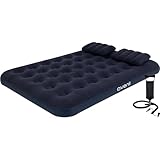 AVENLI aufblasbares Luftbett Campingmatratze 191x137x22 cm blau 2 Personen mit Kissen & Handpumpe komfortable Gästematratze & Campingbett Robustes Luftbett für Zuhause, Camping & Reisen tragbar