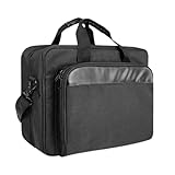 Drucker-Aufbewahrungstasche, Schultertasche, Tragetasche mit hoher Kapazität, gepolsterter mobiler Druckerträger mit Schulter- und Trolleygurt, staubdichte Laptop-Schicht für Reisen, Business, Schwarz