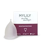 MYLILY® Menstruationstasse | 100% medizinisches Silikon I Periode I Nachhaltig & kostensparend I Menstrual Cup | Frei von BPA und Latex | wiederverwendbar I 5 Größen (M1)