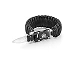 Armband King Cobra Paracord Survival Bracelet - Schwarz - Überlebensarmband Verstellbare - Prepper - Survival, Camping, Wandern, Notfall, Bushcraft Ausrüstung, Überlebensausrüstung, edc tool