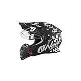 O'NEAL | Motorradhelm | Enduro Motorrad | Ventilationsöffnungen für maximalen Luftstrom & Kühlung, ABS-Schale, integrierte Sonnenblende | Sierra Helmet Torment V.22 | Erwachsene | Schwarz Weiß | S