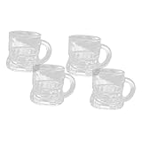 FIXOSHEE 4 Stück Teiliges Shotglas aus Klarem Glas Mini Schnapsgläser für Whiskey Bier und Likör für Party Bar und Zuhause Klassisches Design Leicht zu Reinigen