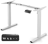 Xyndyx Höhenverstellbarer Schreibtisch Elektrisch Tischgestell, Höhenverstellbar Schreibtisch Gestell mit leistungsstarkem Motor, Memory-Steuerung und Antikollisionsfunktio, 1 Motoren, Weiß