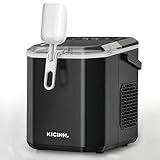 Kicinn Eiswürfelmaschine - Eiswürfelbereiter mit Schaufel - 12 kg/24 Std. – Selbstreinigungsfunktion – Schwarz