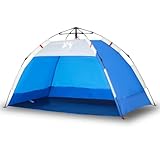 Kavolet Strandmuscheln für 2 Personen, Tragbarer Strandzelt Familie Sonnenzelt Strand, Wasserdicht Windschutz Sonnenschutz kleines Packmaß, Quick Release, Azurblau