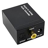 Analog-Digital-Audio-Konverter, optisch-analoger Konverter, Koaxial-Signal auf Glasfaser R/L Audio-Konverterverstärker, 3,5 mm Klinkenstecker, digitales Koaxial-Audio, optisches Koaxial-Audio