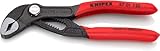 KNIPEX Cobra Hightech-Wasserpumpenzange mit rutschhemmendem Kunststoff überzogen grau atramentiert 125 mm 87 01 125 SB