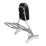 ZEINAS Motorrad Hinterradgepäckträger Für Shadow VT750 C2 RC44 VT400 Für VT 750 400 Für RC 44 Motorrad Chrome Sissy Bar Rückenlehne + Gepäckträger 1997-2003 Gepäckregal