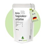 Tapiokastärke Bio - glutenfrei - ideal Backen Kochen Andicken Abbinden Mochi Bio Tapioka-perlen Bubble Tea - Abgefüllt und kontrolliert in Deutschland - 900 g