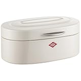 WESCO Single Elly Brotkasten in der Farbe sand matt, pulverbeschichtetes Stahlblech, Lüftungslöcher und stabiler Handgriff