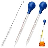 2 Stück Pipette 10ml, Glaspipette mit Reinigungsbürste,...