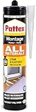 Pattex Montagekleber All Materials, stark haftender Alleskleber, Kraftkleber für innen & außen, Kleber für saugende und nichtsaugende Materialien, 1 x 450g