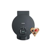 SEVERIN Waffeleisen Black Line, Herzwaffeln, PFAS-freie Beschichtung, mit Kontrollleuchte, praktische Kabelaufwicklung, 1.000 Watt, schwarz/Edelstahl, WA 2117
