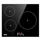 Ciarra CABBIH3-F Induktionskochfeld 60 cm Einbau Kochfeld Induktion Touch-Bedienung mit 3 Platten 9 Leistungsstufen Induktionskochplatte Timer Abschaltautomatik Restwärmeanzeige Kindersicherung