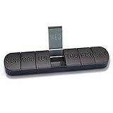 vgggrd Tablettenbox, 7 Tage Tabletten Wochenbox, Pillendose Medikamentenbox Tablettendose Pillenbox 7 Fächer Leicht Zu Öffnen, Bequem und bequem (Schwarz)