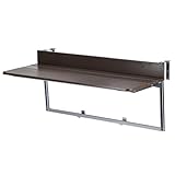 Höhenverstellbarer faltbarer Balkontisch – Metall Outdoor Bistrotisch für Geländer platzsparendes Design (80 x 37,1 cm) – perfekt für Terrassen, Gärten und kleine Räume