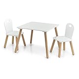 Zeller Kinder-Sitzgarnitur Scandi, 3-TLG, Holz, Tisch: 55x55x43,5 cm Stuhl: 28x28x50 cm 13501