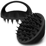 Ithyes 38 Finger vergrößerter Kopfmassage-Bürste, Silikon-Kopfhautmassagebürste, Scalp Massager Shampoo-Bürste, Massagebürste Haare, Hair Massager Scalp for Frauen, Männer, Haustiere,1 Stück (Schwarz)