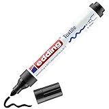 edding 4500 Textilmarker - schwarz - 1 Stift - Rundspitze 2-3 mm - Textilstifte waschmaschinenfest (60 °C) zum Stoff bemalen - Stoffmalstift