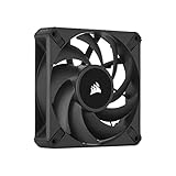 Corsair AF120 Elite, Hochleistungs 120-mm-PWM Flüssigkeitsgelagerter Lüfter mit AirGuide-Technologie (Geräuscharme, Unterstützung für Zero RPM-Modus) Einzelpackung - Schwarz