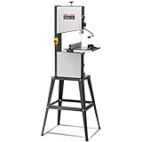 VEVOR Bandsäge mit Ständer, 9,65 Zoll, 506 U/min / 920 U/min, Tischbandsäge mit zwei Geschwindigkeiten, 370 W, 1/2 PS-Motor, 6 Zoll Schnitthöhe, 72,13 Zoll Sägeblattlänge, mit Anschlag und Gehrungsans
