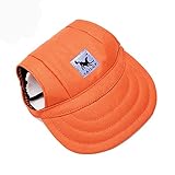 Egurs Hunde Baseballmütze Haustier Verstellbar Sunbonnet Sonnenschutz Hundecap Hundehut für Kleine, mittlere und große Hunde und Katzen Orange S