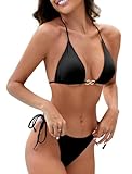 Evolyline Triangel Bikini Damen Set Sexy, Brazilian Bikini Set Ties-up Neckholder, String Tanga Push Up Bikini Set Damen Shape Bademode Low Waist Zweiteiliger Badeanzug