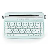 YUNZII ACTTO B303 Kabellose Schreibmaschinentastatur, Ästhetische Retro-Bluetooth-Tastatur Mit Integriertem Ständer Für Mehrere Geräte (B303, Sweet Mint)