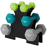 SONGMICS Kurzhantel Set, Hexagon, mit Hantelständer, 2 x 1...