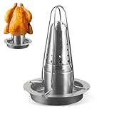 GOEDCH 23×18cm Edelstahl Hähnchenhalter: Vertikal Bierdose Hähnchengriller, Hähnchen Grill Ständer, Herausnehmbares Hähnchenregal, Hähnchenhalter mit Abnehmbaren Aromabehälter für Grillabende