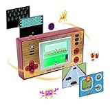 Mad Monkey Retro Mini Spielkonsole, Handheld Spielekonsole für unterwegs, 153 Spiele, Retro Arcade Games, Gold, Rot