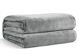 EHEYCIGA Kuscheldecke flauschig Grau, weiche warme Fleecedecke 150x200 als Decke Sofa, Wohndecke oder Couchdecke überwurf