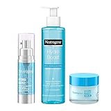 Neutrogena Hydro Boost Geschenk Set & Gesichtspflege Set mit Aqua Reinigungsgel,Aqua Perlen Serum & Aqua Gel Gesicht Pflege Set als Geschenkset